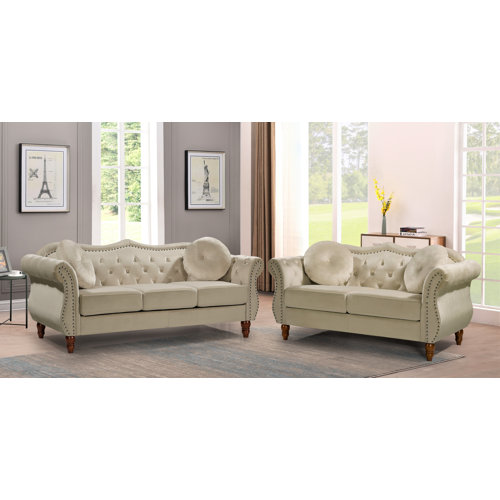 House of Hampton® Covell 2 Piece Velvet Living Room Set & Reviews